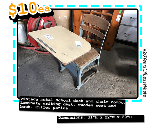 Vintage Metal Desk And Chair Construction Junction